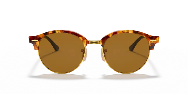 Ray - Ban Unisex RB4246 CLUBROUND 1160 Occhiali da sole Acetato Marrone Rotonda Normale miniatura 2