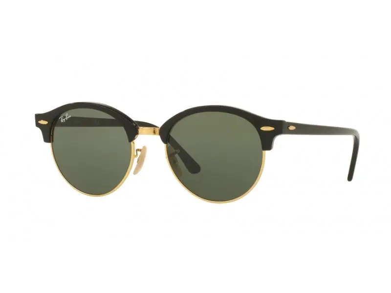 Ray - Ban Unisex RB4246 CLUBROUND 901 Occhiali da sole Acetato Nero G15 Rotonda Normale