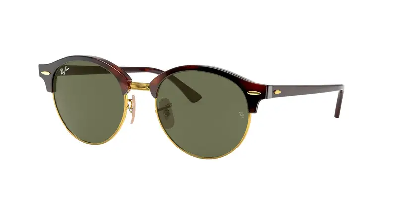 Ray - Ban Unisex RB4246 CLUBROUND 990 Occhiali da sole Acetato Tartaruga G15 Rotonda Normale