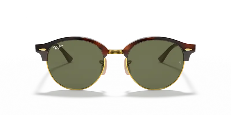 Ray - Ban Unisex RB4246 CLUBROUND 990 Occhiali da sole Acetato Tartaruga G15 Rotonda Normale miniatura 2