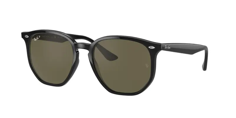 Ray - Ban Unisex RB4306 601/9A Occhiali da sole Iniettato Nero G15 Geometrica Polarizzata