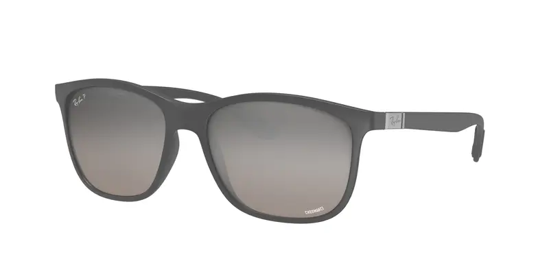 Ray - Ban Unisex RB4330CH CHROMANCE 60175J Occhiali da sole Iniettato Grigio Argento Squadrata Polarizzata Specchiato