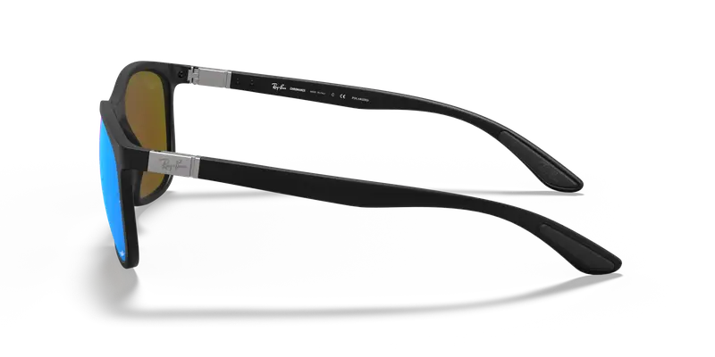 Ray - Ban Unisex RB4330CH CHROMANCE 601SA1 Occhiali da sole Iniettato Nero Blu Squadrata Polarizzata Specchiato miniatura 3