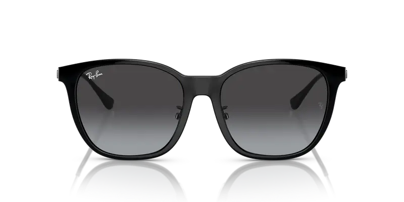 Ray - Ban Unisex RB4333D 601/8G Occhiali da sole Iniettato Nero Grigio Squadrata Normale Sfumato miniatura 2
