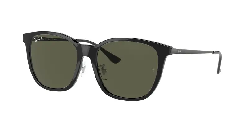Ray - Ban Unisex RB4333D  601/9A Occhiali da sole Iniettato Nero G15 Squadrata Polarizzata Antiriflesso