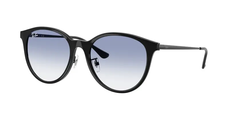 Ray - Ban Unisex RB4334D 601/19 Occhiali da sole Iniettato Nero Blu Squadrata Normale Sfumato