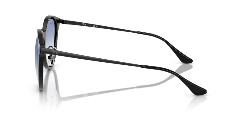 Ray - Ban Unisex RB4334D 601/19 Occhiali da sole Iniettato Nero Blu Squadrata Normale Sfumato miniatura 3