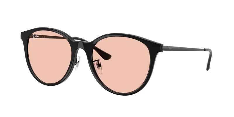 Ray - Ban Unisex RB4334D 601/5 Occhiali da sole Iniettato Nero Rosa Squadrata Normale