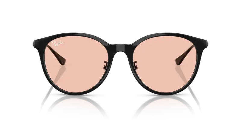 Ray - Ban Unisex RB4334D 601/5 Occhiali da sole Iniettato Nero Rosa Squadrata Normale miniatura 2