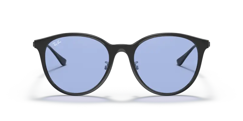 Ray - Ban Unisex RB4334D 601/80 Occhiali da sole Iniettato Nero Blu Squadrata Normale miniatura 2