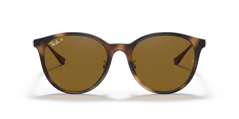 Ray - Ban Unisex RB4334D 710/83 Occhiali da sole Iniettato Tartaruga Marrone Squadrata Polarizzata miniatura 2