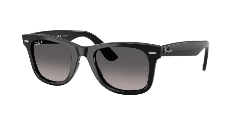Unisex RB4340 WAYFARER EASE 601/M3 Occhiali da sole Acetato Nero Grigio Squadrata Polarizzata Sfumato