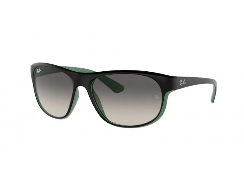 Ray - Ban Unisex RB4351 656811 Occhiali da sole Plastica Nero Grigio Squadrata Normale Sfumato