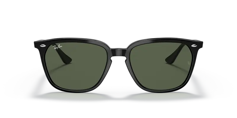 Ray - Ban Unisex RB4362 601/71 Occhiali da sole Iniettato Nero Verde Squadrata Normale miniatura 2