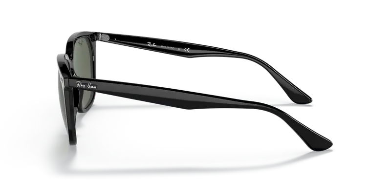 Ray - Ban Unisex RB4362 601/71 Occhiali da sole Iniettato Nero Verde Squadrata Normale miniatura 3