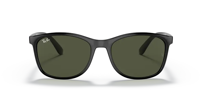 Ray - Ban Unisex RB4374 601/31 Occhiali da sole Nylon Nero Verde Squadrata Normale miniatura 2