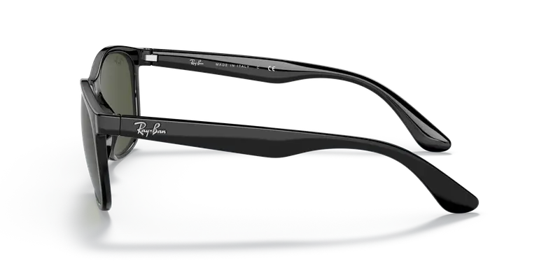 Ray - Ban Unisex RB4374 601/31 Occhiali da sole Nylon Nero Verde Squadrata Normale miniatura 3