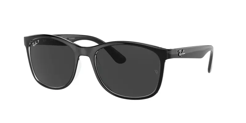 Ray - Ban Unisex RB4374 603948 Occhiali da sole Nylon Nero Grigio Squadrata Polarizzata