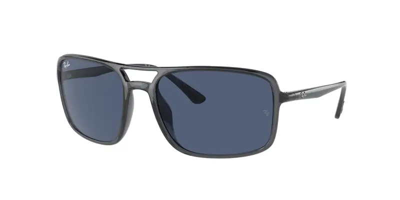Ray - Ban Unisex RB4375 876/80 Occhiali da sole Plastica Grigio Blu Squadrata Normale