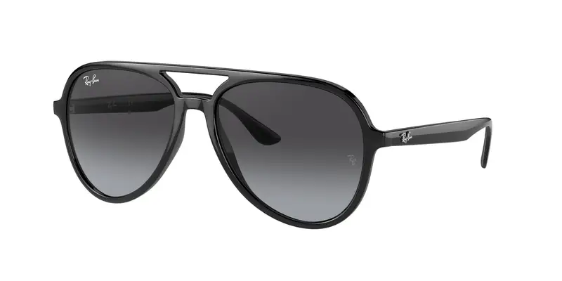 Ray - Ban Unisex RB4376  601/8G Occhiali da sole Iniettato Nero Grigio Pilot Normale Sfumato