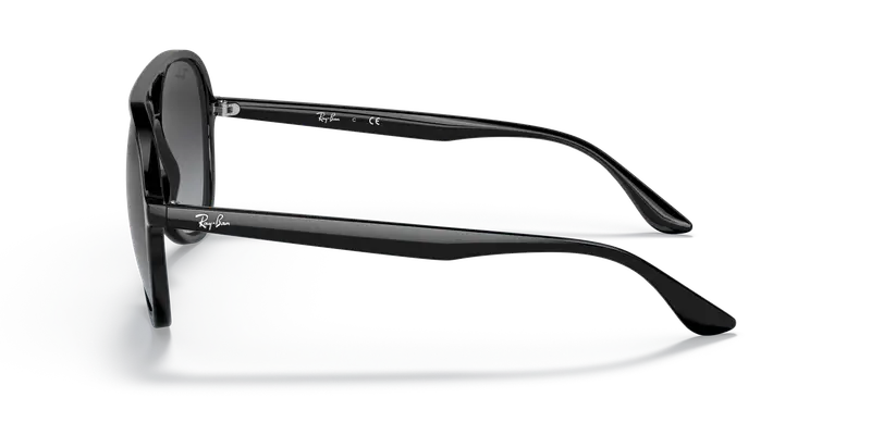 Ray - Ban Unisex RB4376 601/8G Occhiali da sole Iniettato Nero Grigio Pilot Normale Sfumato miniatura 3