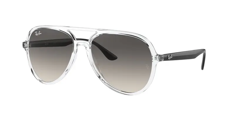 Ray - Ban Unisex RB4376  647711 Occhiali da sole Iniettato Trasparente Grigio Pilot Normale Sfumato