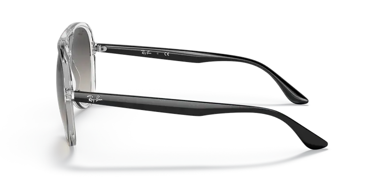 Ray - Ban Unisex RB4376 647711 Occhiali da sole Iniettato Trasparente Grigio Pilot Normale Sfumato miniatura 3