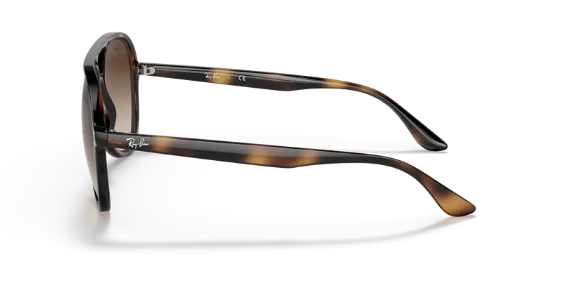 Ray - Ban Unisex RB4376 710/13 Occhiali da sole Iniettato Tartaruga Marrone Pilot Normale Sfumato miniatura 3