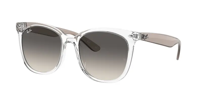 Ray - Ban Unisex RB4379D 659811 Occhiali da sole Iniettato Trasparente Grigio Squadrata Normale Sfumato