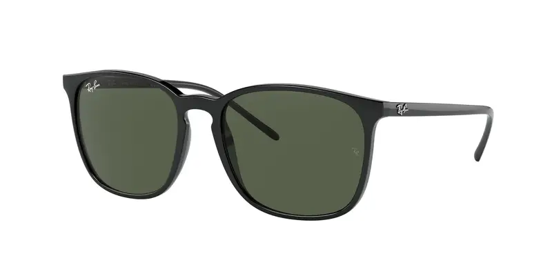 Ray - Ban Unisex RB4387 601/71 Occhiali da sole Iniettato Nero Verde Squadrata Normale