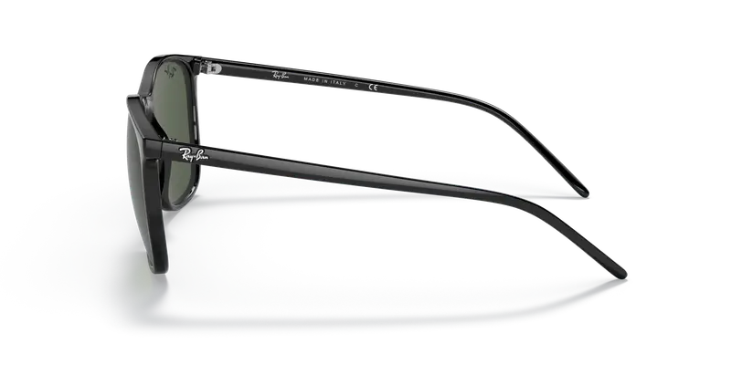 Ray - Ban Unisex RB4387 601/71 Occhiali da sole Iniettato Nero Verde Squadrata Normale miniatura 3