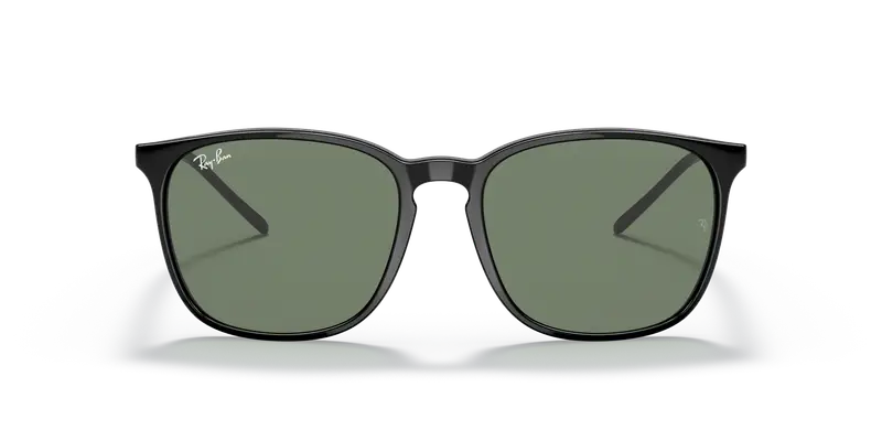 Ray - Ban Unisex RB4387F 901/71 Occhiali da sole Acetato Nero Verde Squadrata Normale miniatura 2