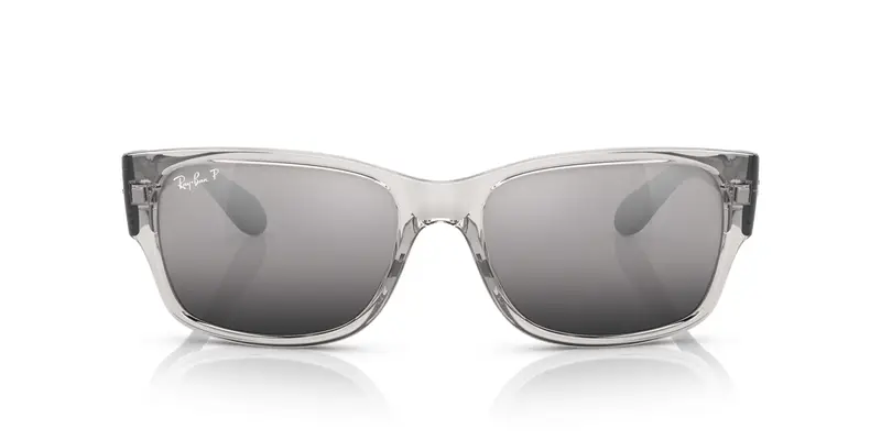 Ray - Ban Unisex RB4388 6647G3 Occhiali da sole Plastica Grigio Grigio Squadrata Polarizzata Specchiato miniatura 2