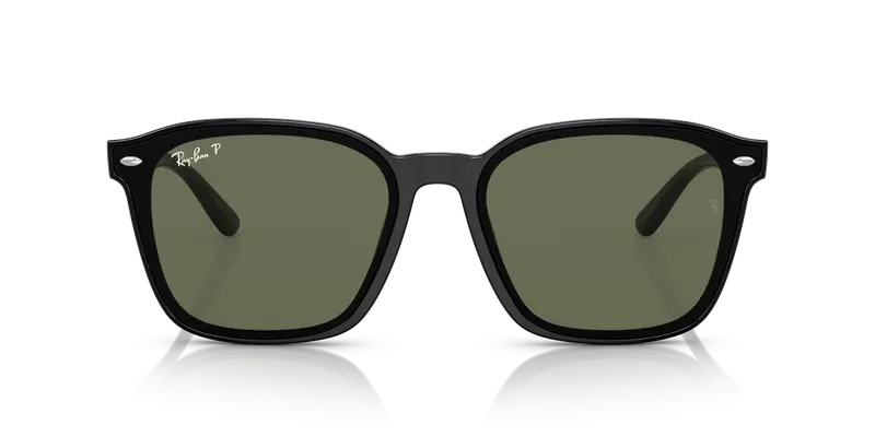Ray - Ban Unisex RB4392D 601/9A Occhiali da sole Iniettato Nero Verde Squadrata Polarizzata miniatura 2