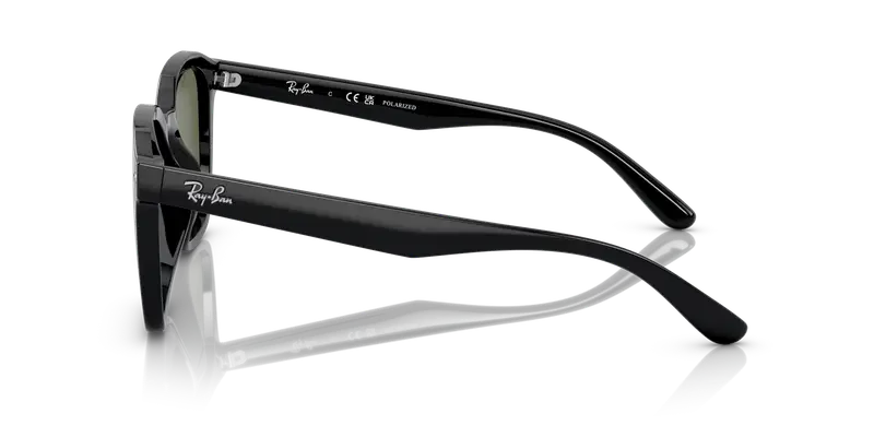 Ray - Ban Unisex RB4392D 601/9A Occhiali da sole Iniettato Nero Verde Squadrata Polarizzata miniatura 3