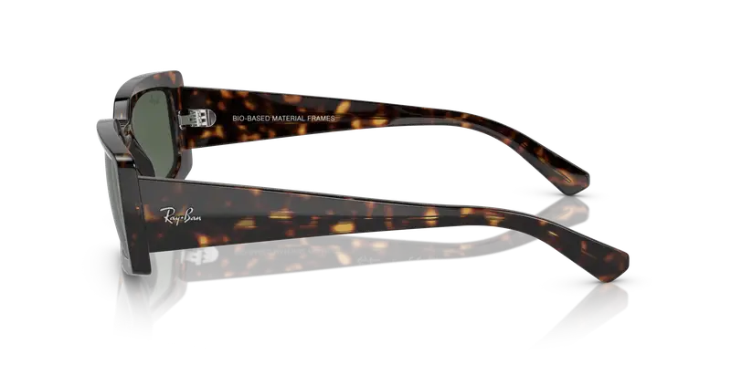 Ray - Ban Unisex RB4395 KILIANE 135971 Occhiali da sole Acetato Tartaruga Verde Pillow Normale miniatura 3