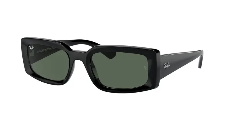 Ray - Ban Unisex RB4395 KILIANE 667771 Occhiali da sole Acetato Nero Verde Pillow Normale