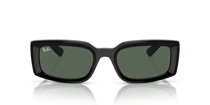 Ray - Ban Unisex RB4395 KILIANE 667771 Occhiali da sole Acetato Nero Verde Pillow Normale miniatura 2