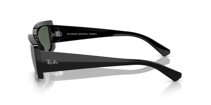 Ray - Ban Unisex RB4395 KILIANE 667771 Occhiali da sole Acetato Nero Verde Pillow Normale miniatura 3