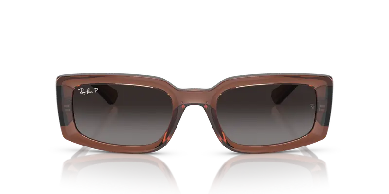 Ray - Ban Unisex RB4395 KILIANE 6678T3 Occhiali da sole Acetato Marrone Grigio Pillow Polarizzata Sfumato miniatura 2