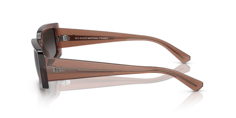 Ray - Ban Unisex RB4395 KILIANE 6678T3 Occhiali da sole Acetato Marrone Grigio Pillow Polarizzata Sfumato miniatura 3