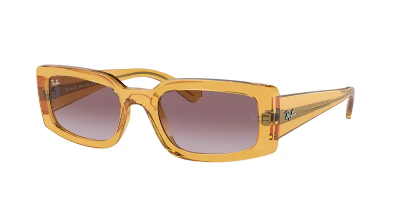 Ray - Ban Unisex RB4395 KILIANE 66828H Occhiali da sole Acetato Giallo Viola Pillow Normale Sfumato