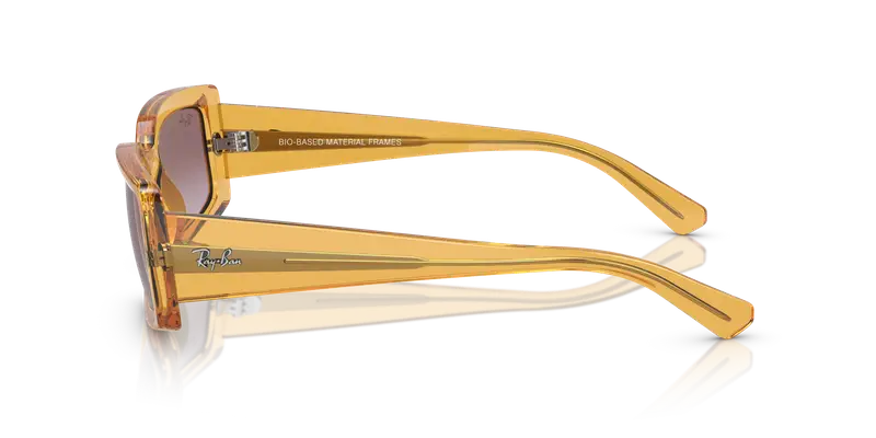 Ray - Ban Unisex RB4395 KILIANE 66828H Occhiali da sole Acetato Giallo Viola Pillow Normale Sfumato miniatura 3