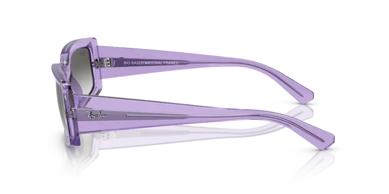 Ray - Ban Unisex RB4395 KILIANE 66858E Occhiali da sole Acetato Viola Grigio Pillow Normale Sfumato miniatura 3