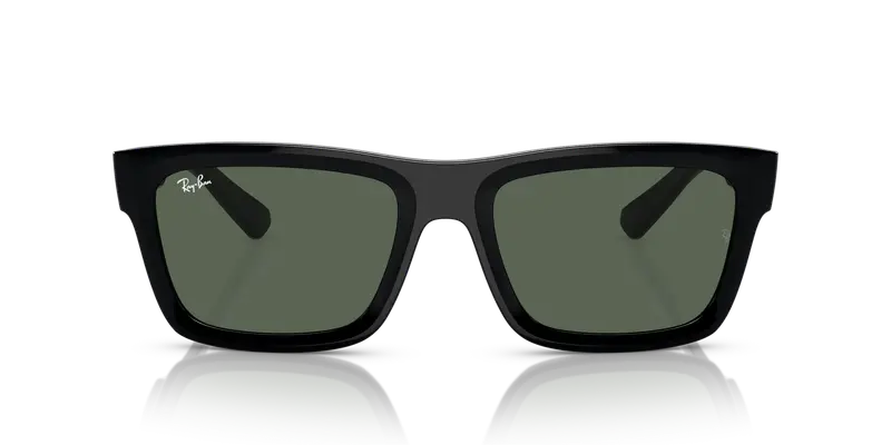 Ray - Ban Unisex RB4396 WARREN 667771 Occhiali da sole Acetato Nero Verde Squadrata Normale miniatura 2