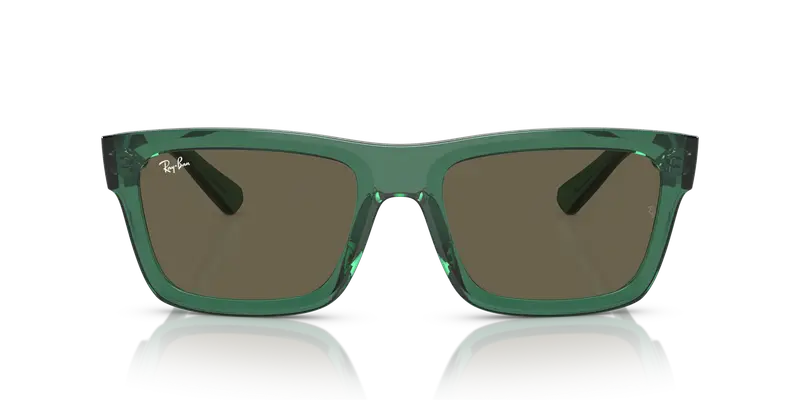 Ray - Ban Unisex RB4396 WARREN 6681/3 Occhiali da sole Acetato Verde Marrone Squadrata Normale miniatura 2