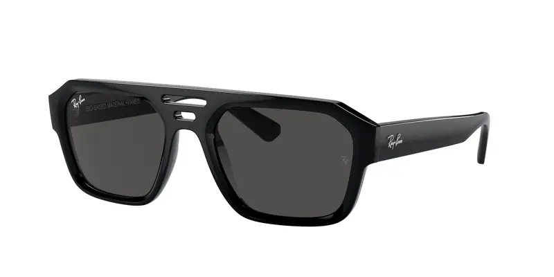 Ray - Ban Unisex RB4397 CORRIGAN 667787 Occhiali da sole Acetato Nero Grigio Geometrica Normale