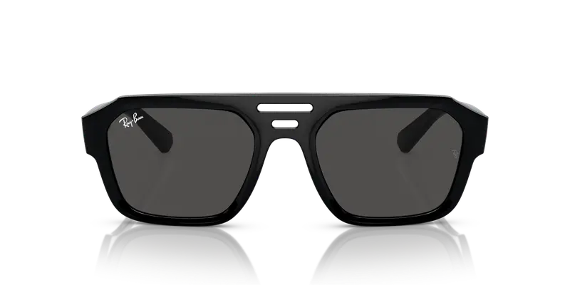 Ray - Ban Unisex RB4397 CORRIGAN 667787 Occhiali da sole Acetato Nero Grigio Geometrica Normale miniatura 2