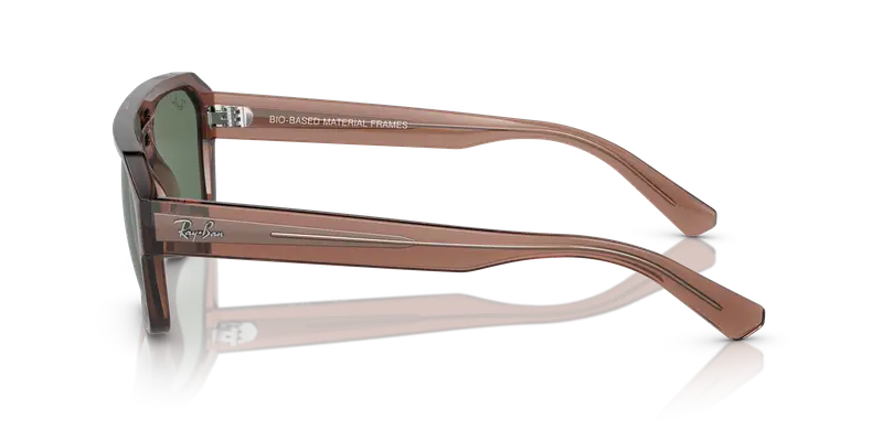 Ray - Ban Unisex RB4397 CORRIGAN 667882 Occhiali da sole Acetato Marrone Verde Geometrica Normale miniatura 3