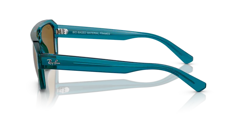 Ray - Ban Unisex RB4397 CORRIGAN 668383 Occhiali da sole Acetato Blu Marrone Geometrica Polarizzata miniatura 3